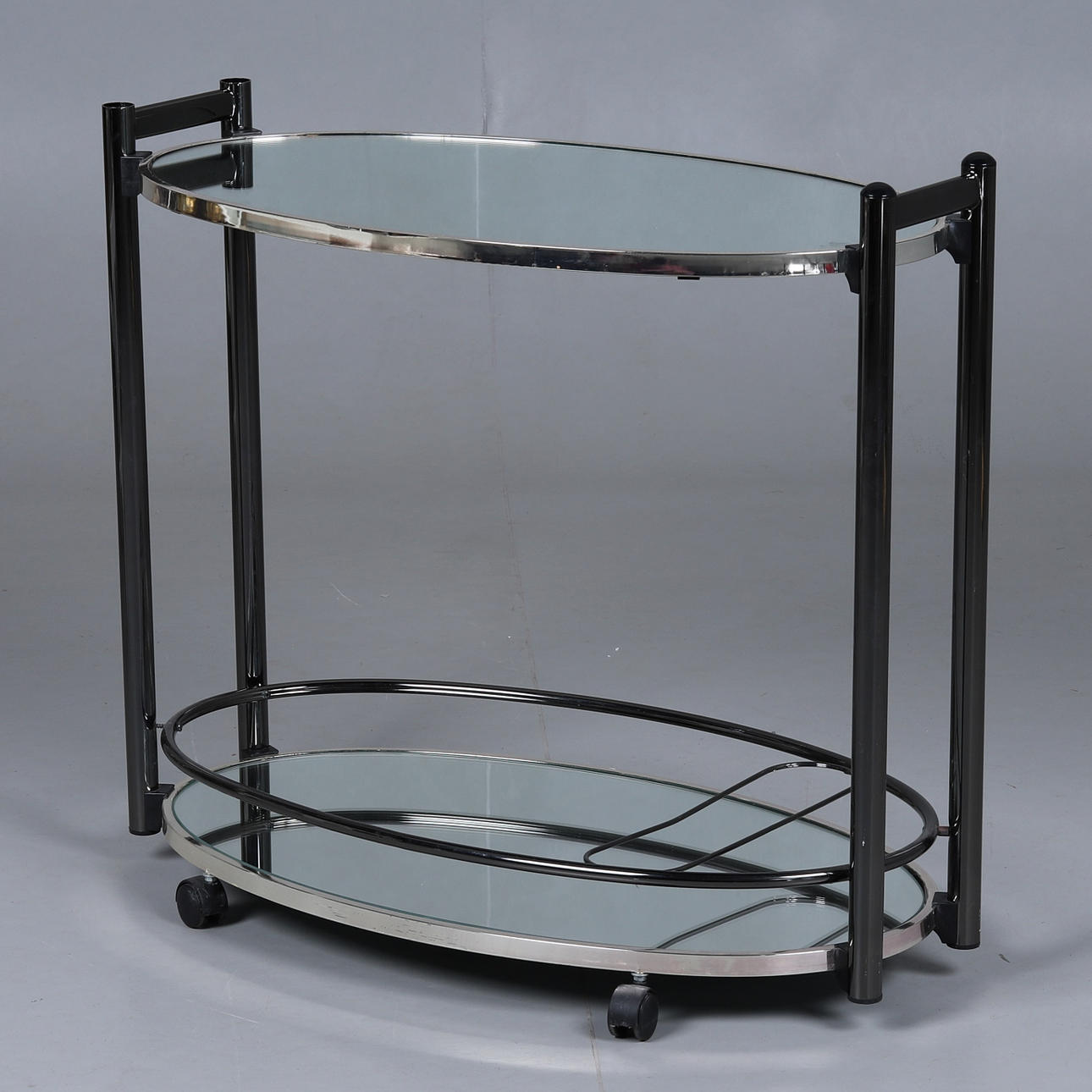 SERVERINGSVAGN, metall och spegelglas.