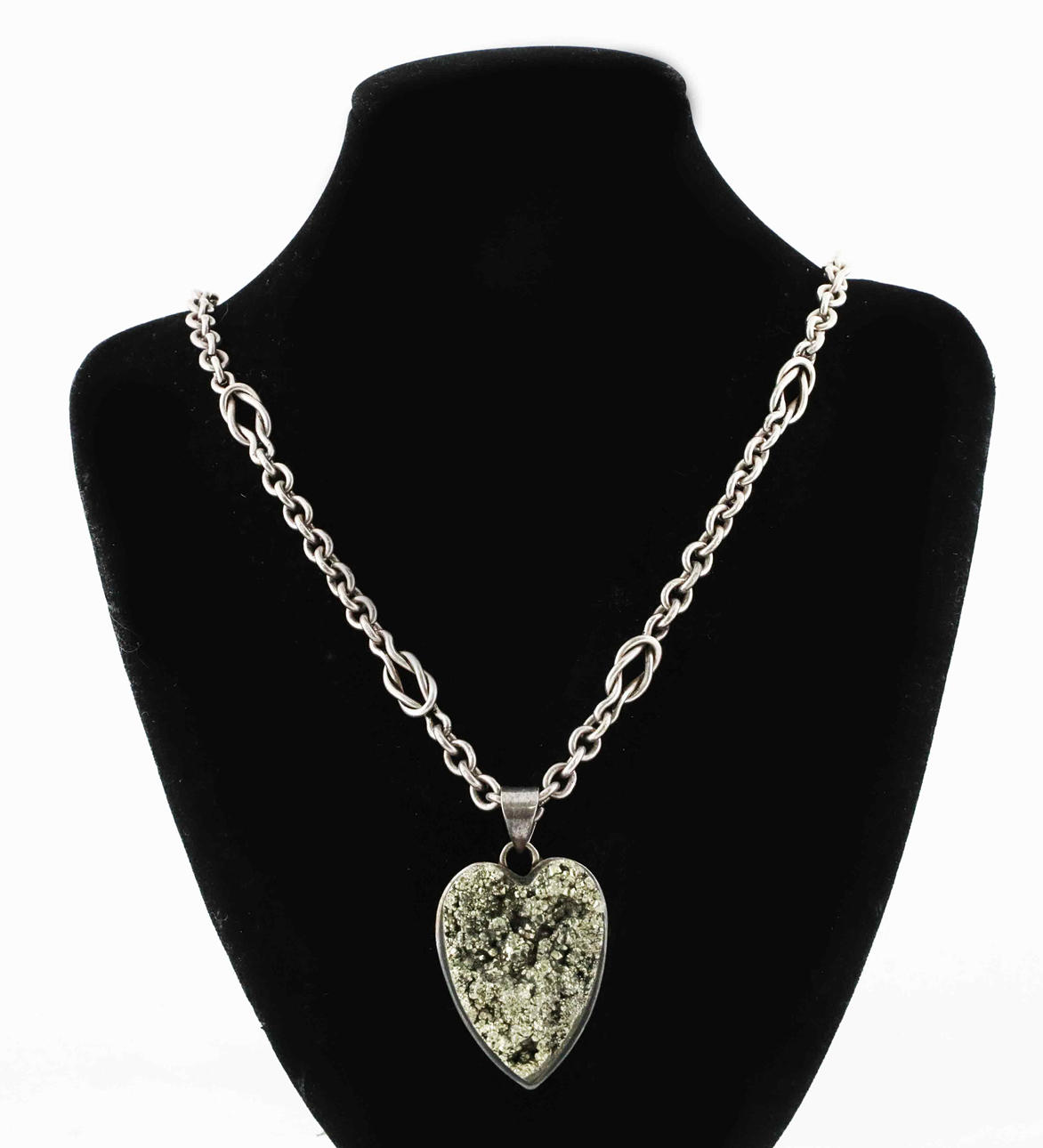 HALSKÆDE, sølv 923, pyrit.