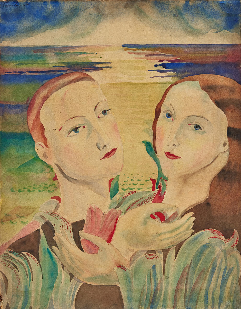 EDVARD ANDERSSON. A couple in landscape.