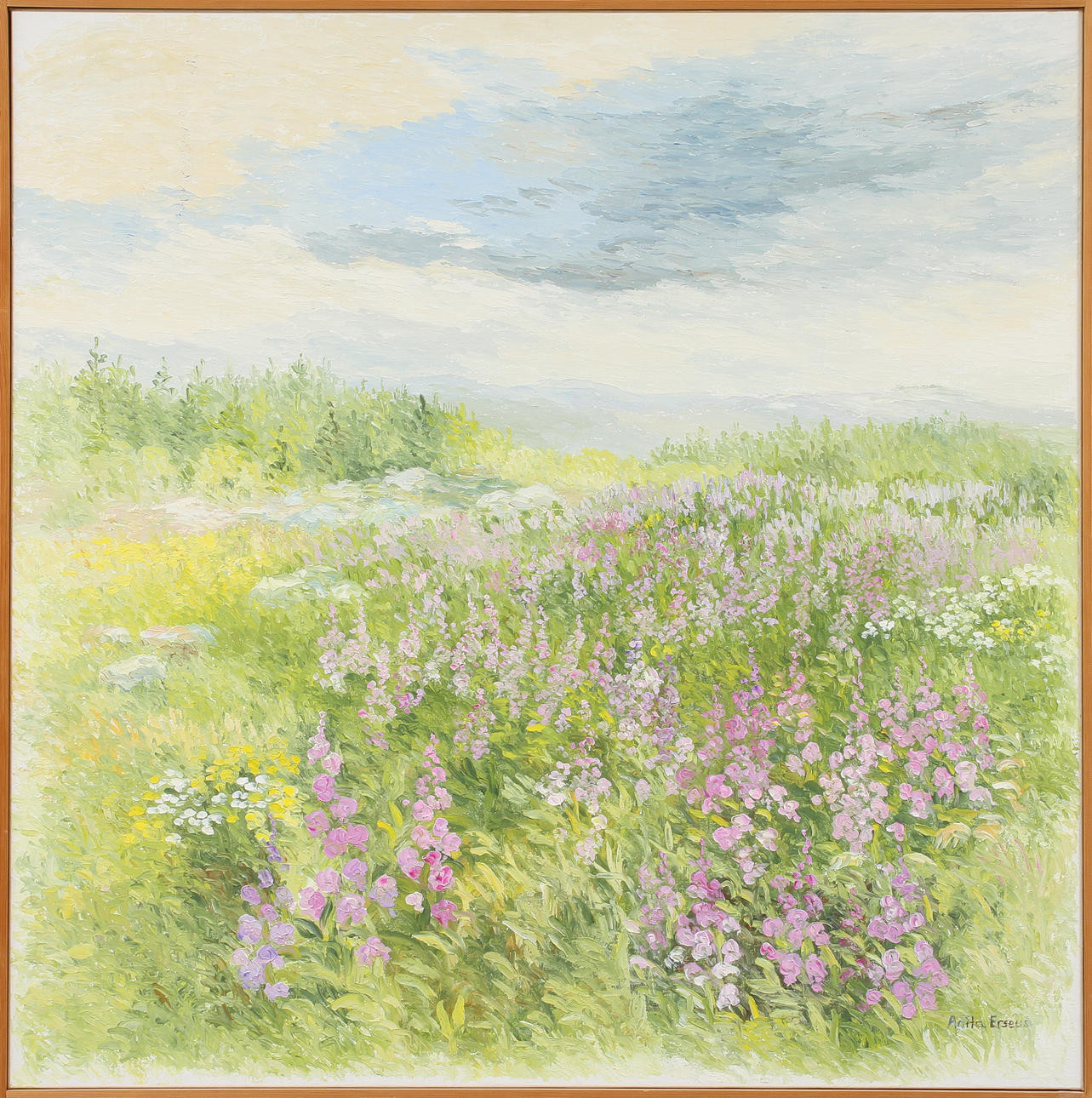 ANITA ERSÉUS. Landskap, olja på duk, signerad.