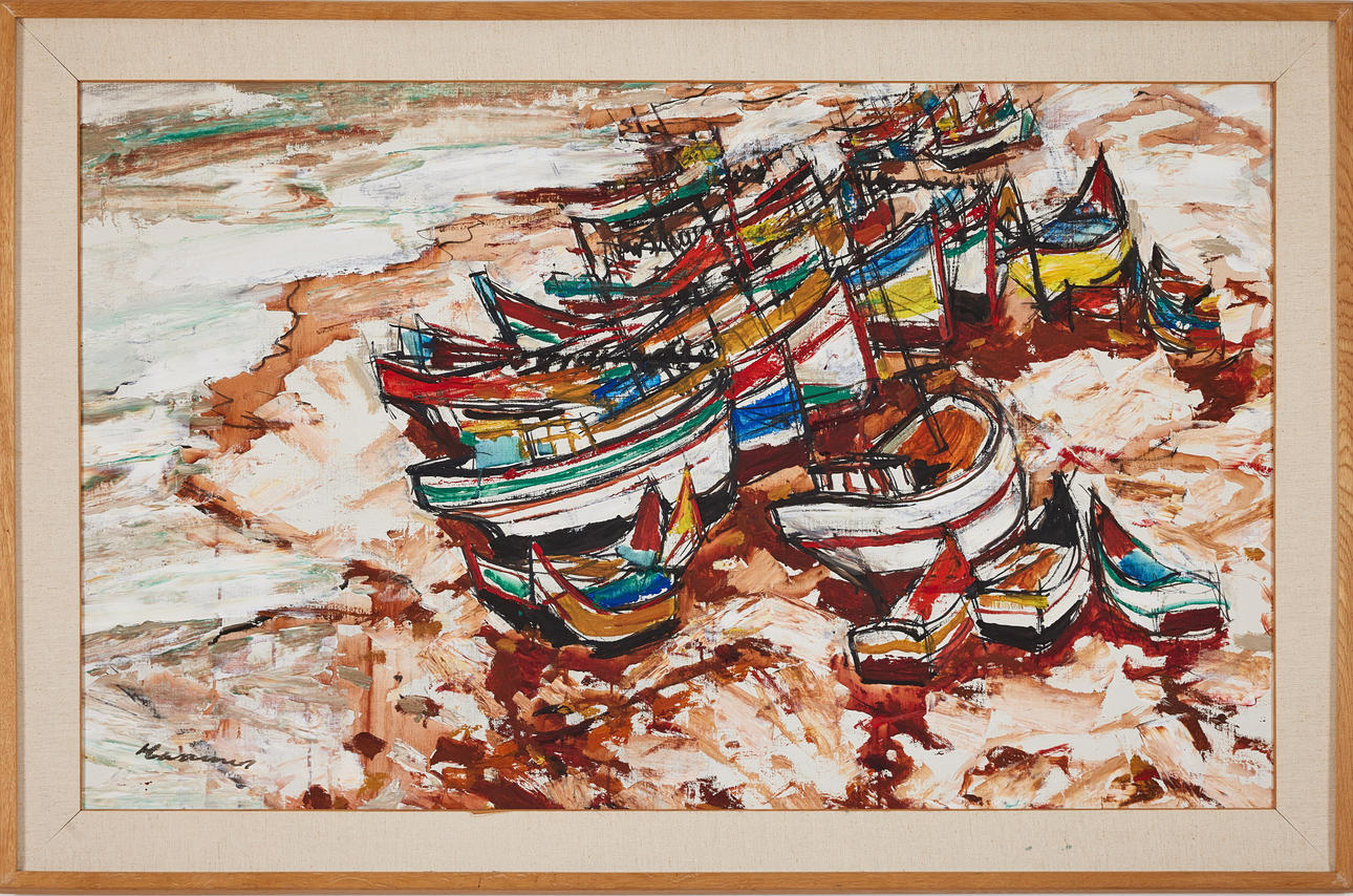 ERIK HAAMER. Boote am Strand - Portugal.