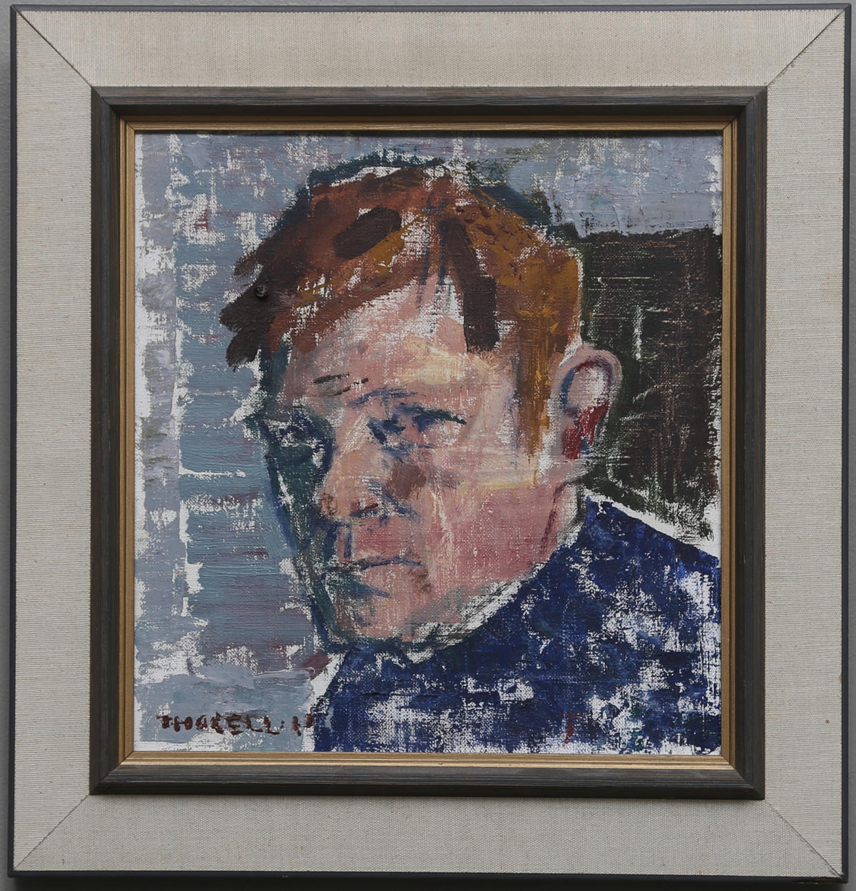 PÄR THORELL. Självporträtt. Olja på duk. Signerad och otydligt daterad.