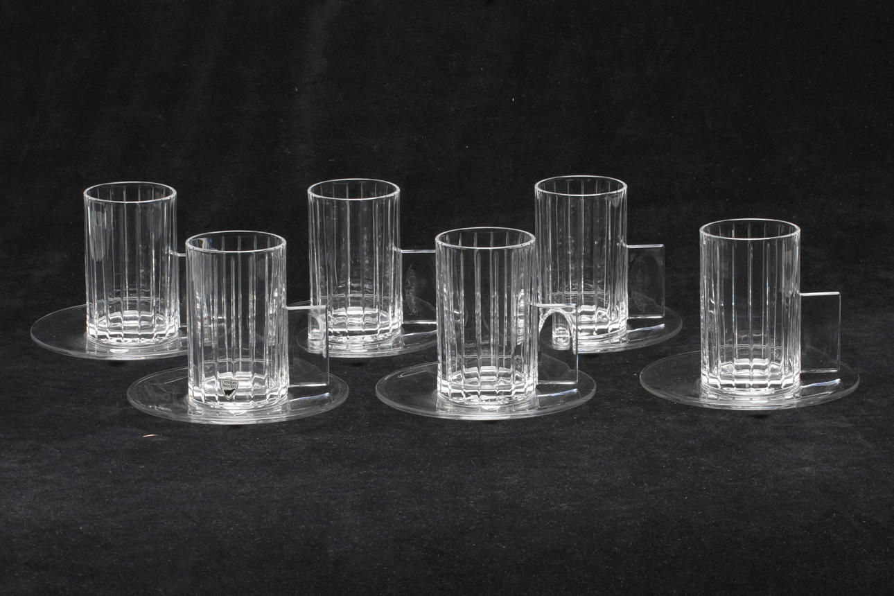 KOPPAR med FAT, 6 st. "Hotto", Lena Bergström, Orrefors, 2000-tal.