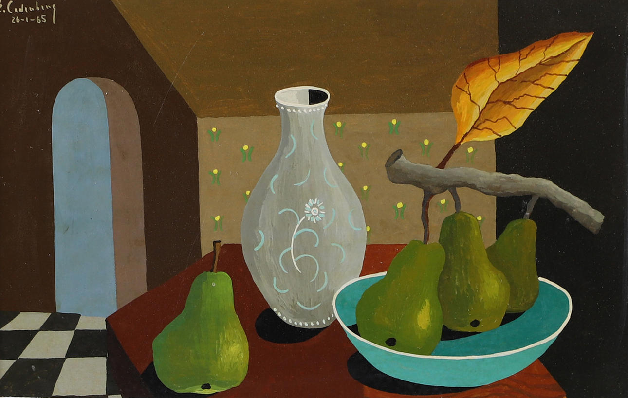 ERIC CEDERBERG. Stilleben, tempera, signerad E. Cederberg.