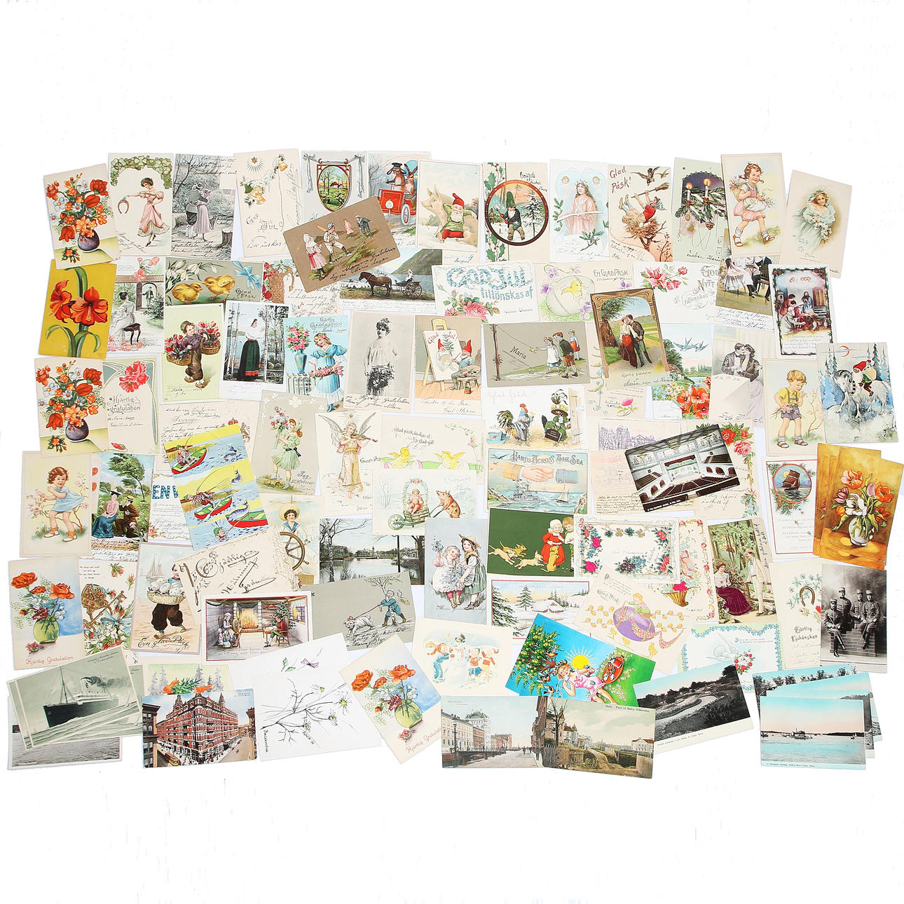 VYKORT, ca 90 st, Jul, Påsk , Gratulationskort, mm. 1900-talets början.
