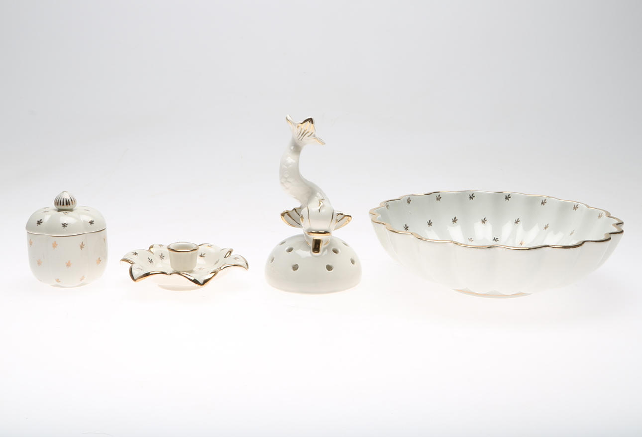 KERAMIK, 3 delar, "Gyllen", Arthur Percy, Gefle.