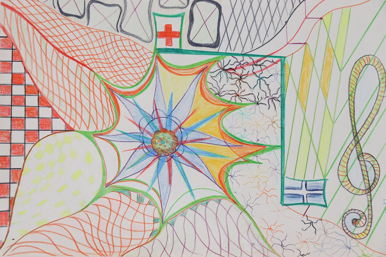 Herman Josef Kuhna, Zeichnung, 'Komposition'.