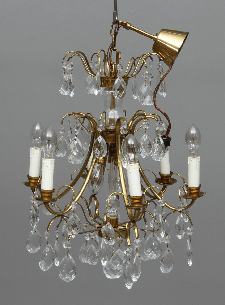 LJUSKRONA, 6 ljusarmar, rokokostil, 1900-tal.