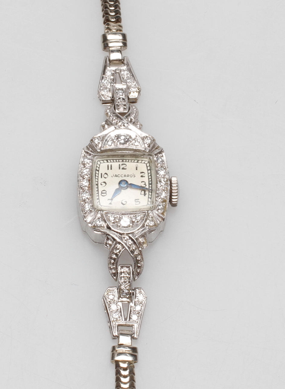 DAMUR JACCARD´S, 14k vitguld, med diamanter 32x0.01 ct, total vikt 18,8 gr.