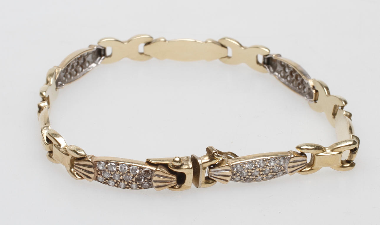 ARMBAND MED STENAR, 14k guld, vikt ca 10.3 gr.
