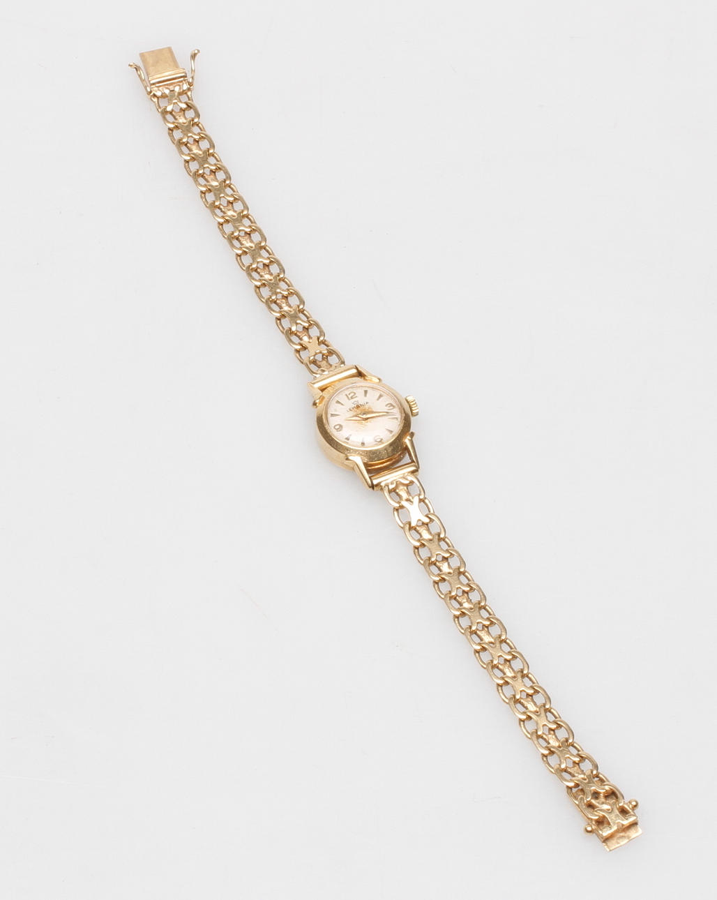 DAMUR LEMANIA MED X-LÄNK, 18k guld, total vikt ca 17,6 gr.