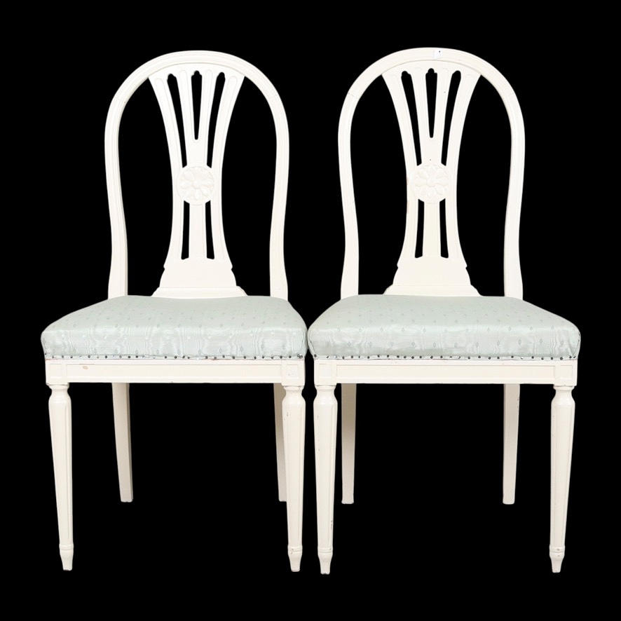 Two Gustavian style chairs, 19th century.