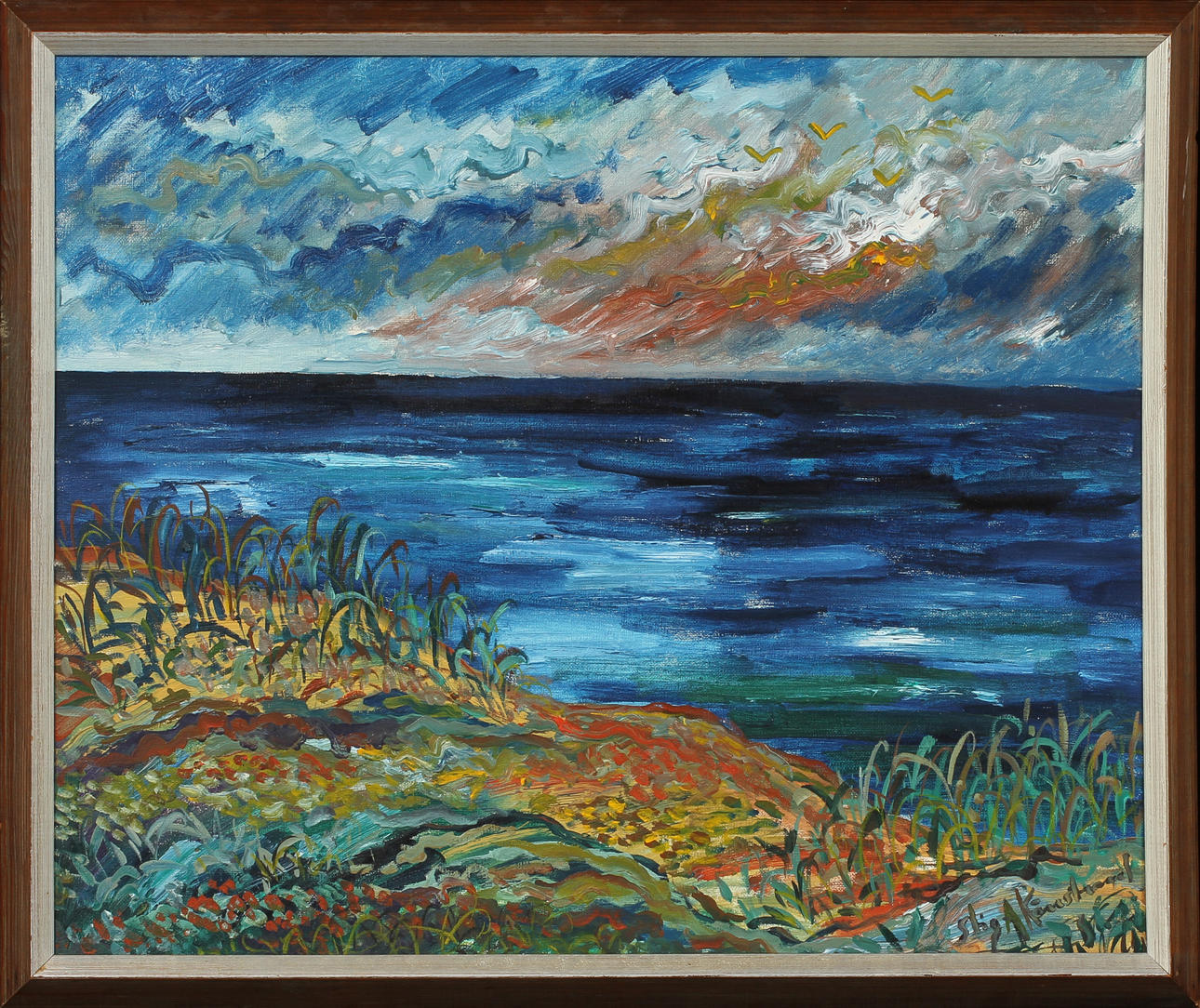 STIG KÄRRSTRAND. Kustvy. Olja på duk, signerad.