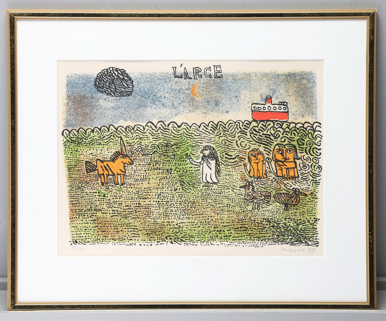 MADELEINE PYK. “L'arce”, lithograph, signed and numbered 18/200.