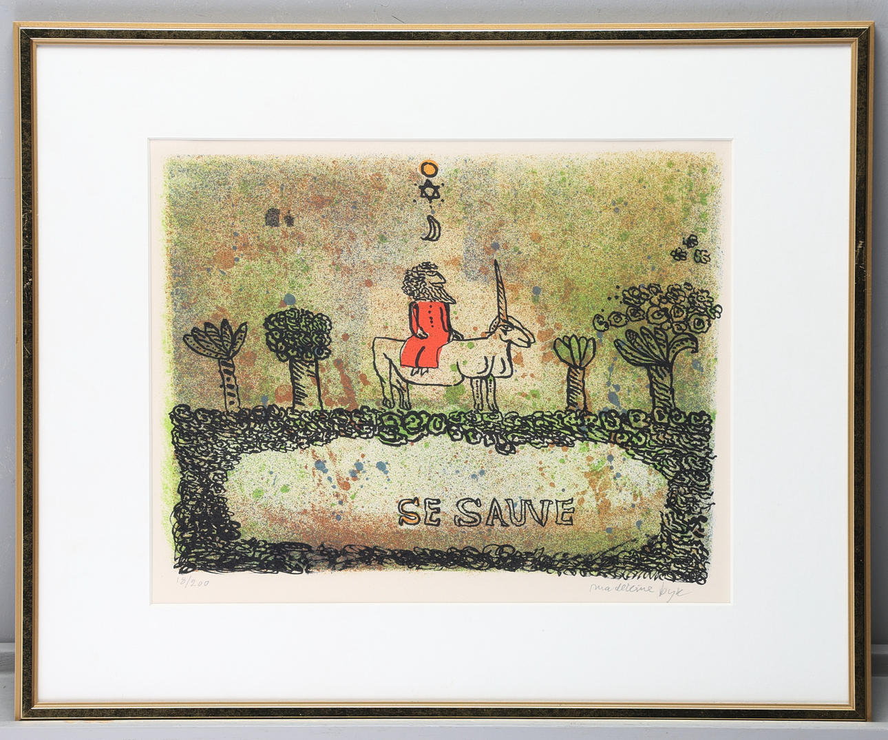 MADELEINE PYK. “L'arce”, lithograph, signed and numbered 18/200.