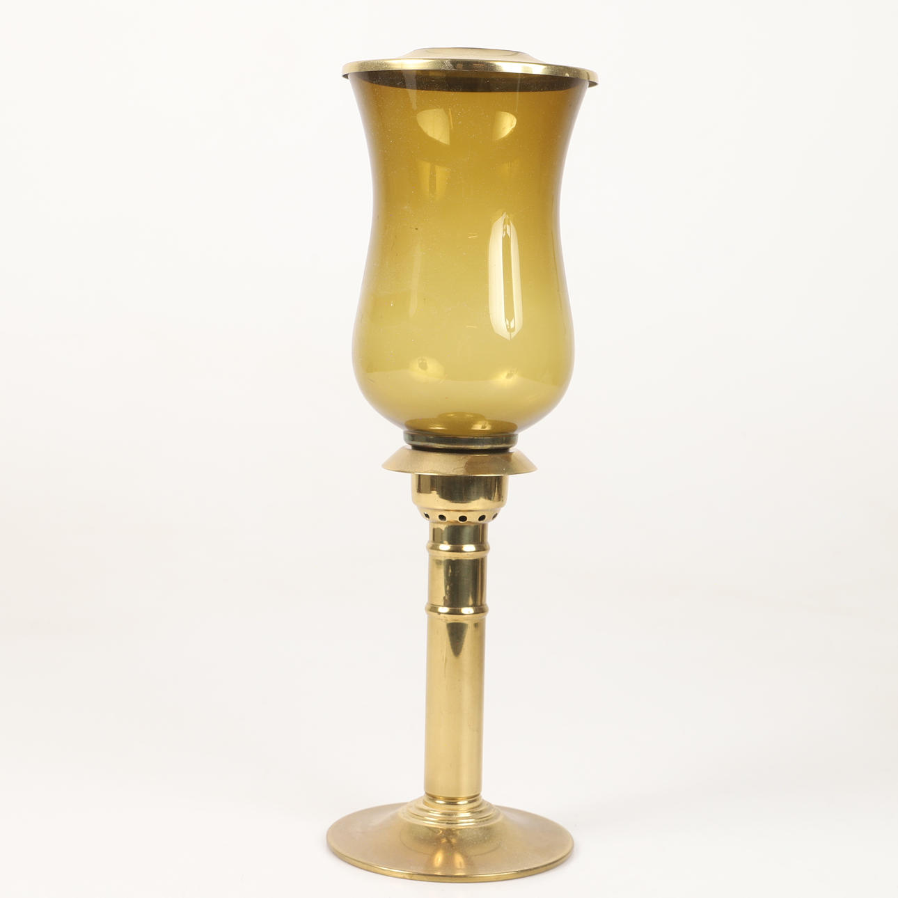 LJUSLYKTA, mässing med glaskupa.