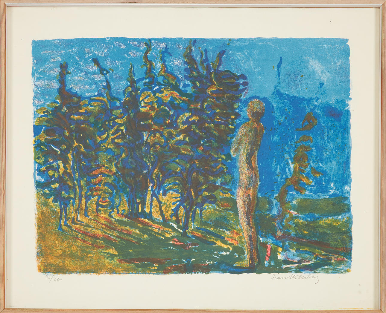 FRANS  WIDERBERG. Figure composition, lithograph in colours, signed and numbered 98/260.