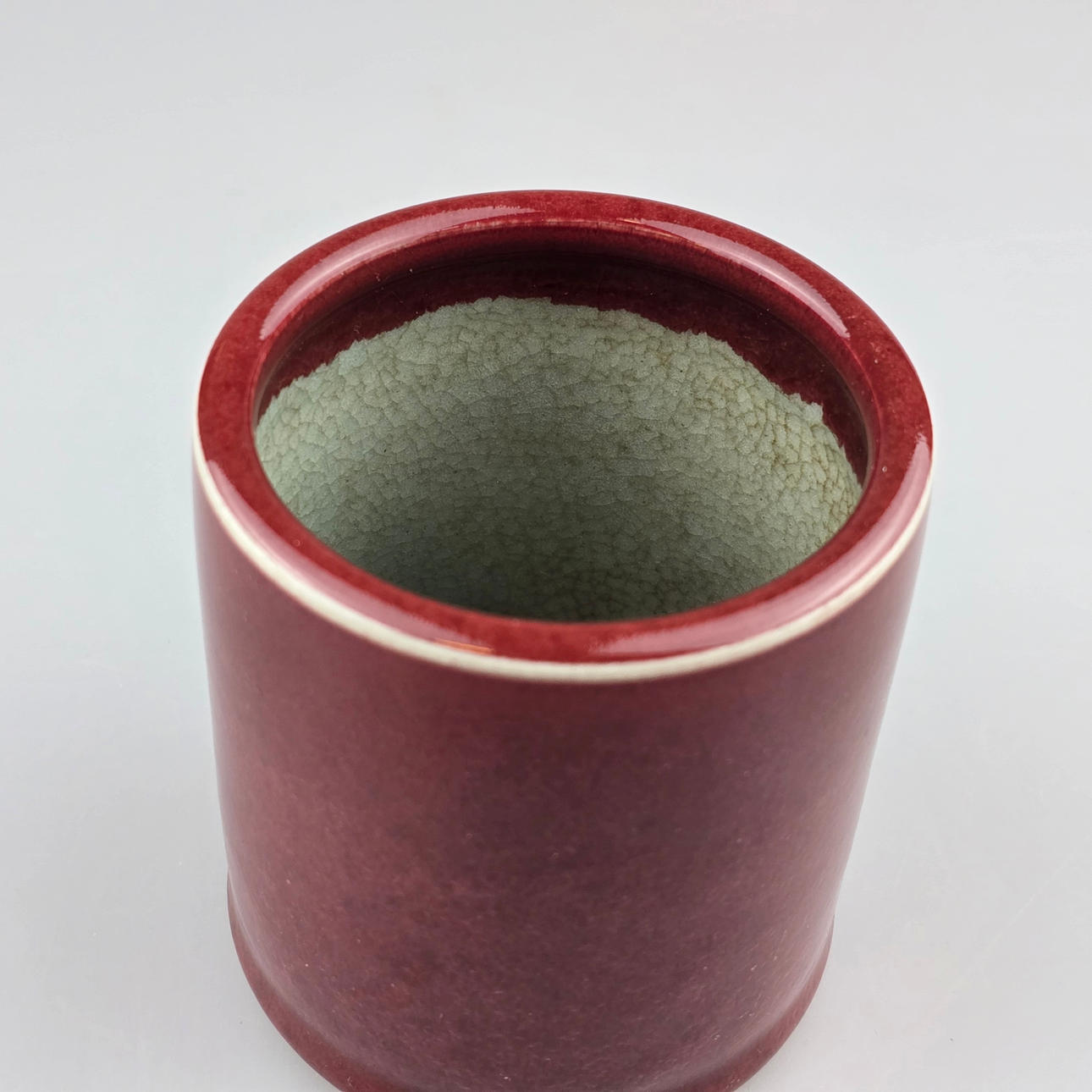 brush holder - China, ceramic, oxblood glaze.