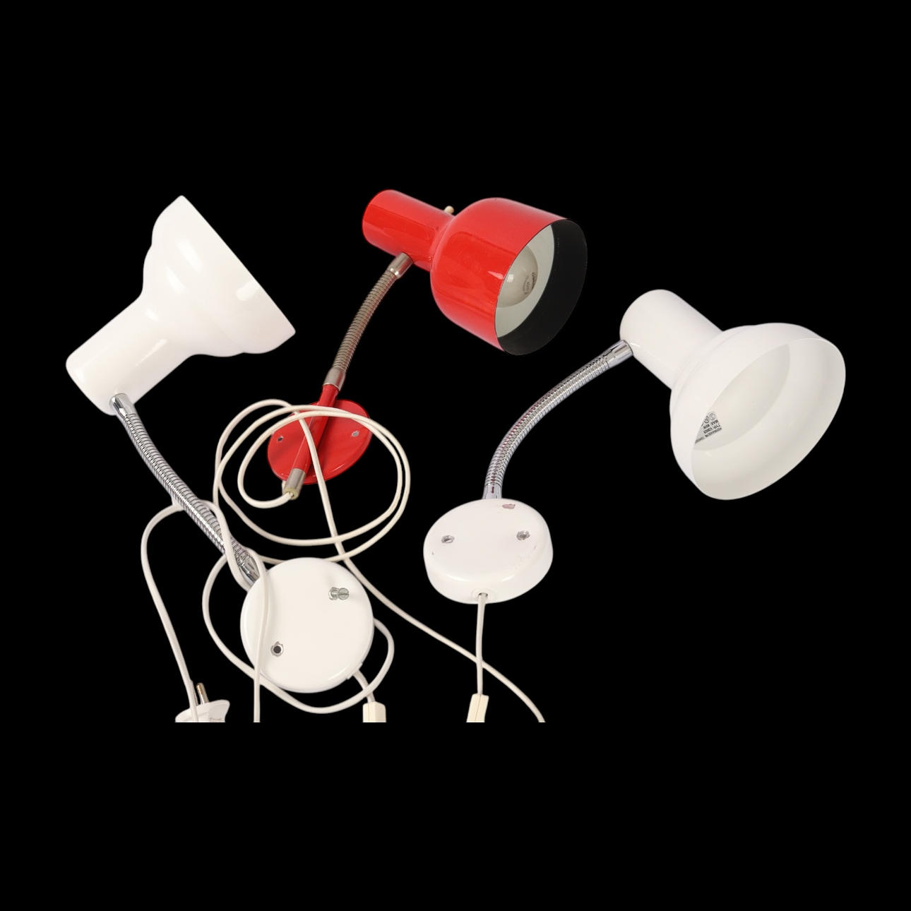 Wall lamps, 2+1, metal, 70's.