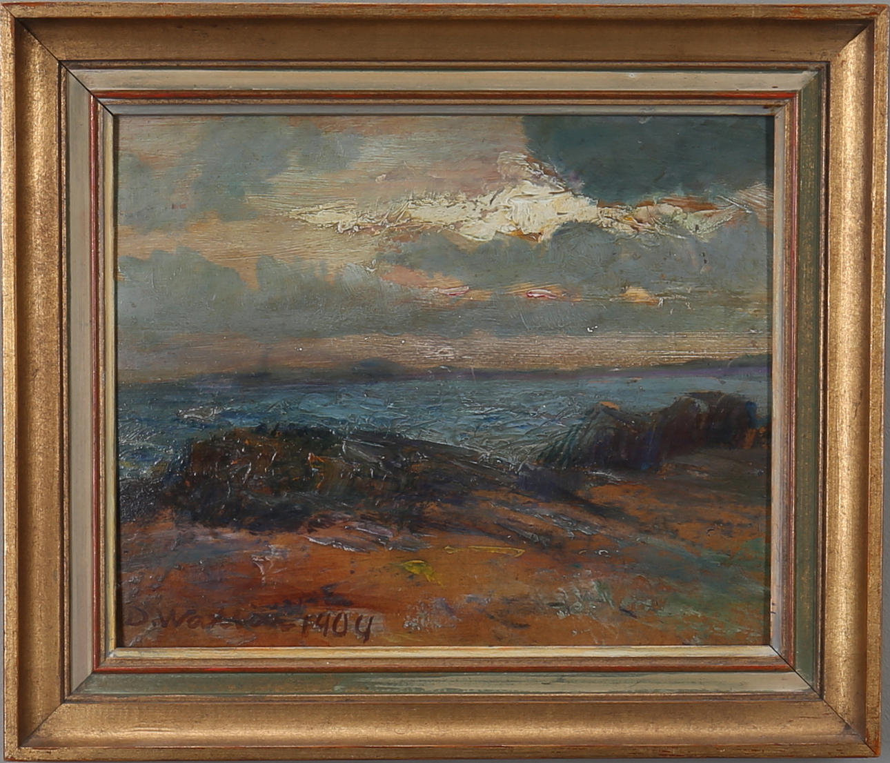 DAVID WALLIN. "Torekov med Hallands väderö", olja på pannå, signerad samt daterad 1904.