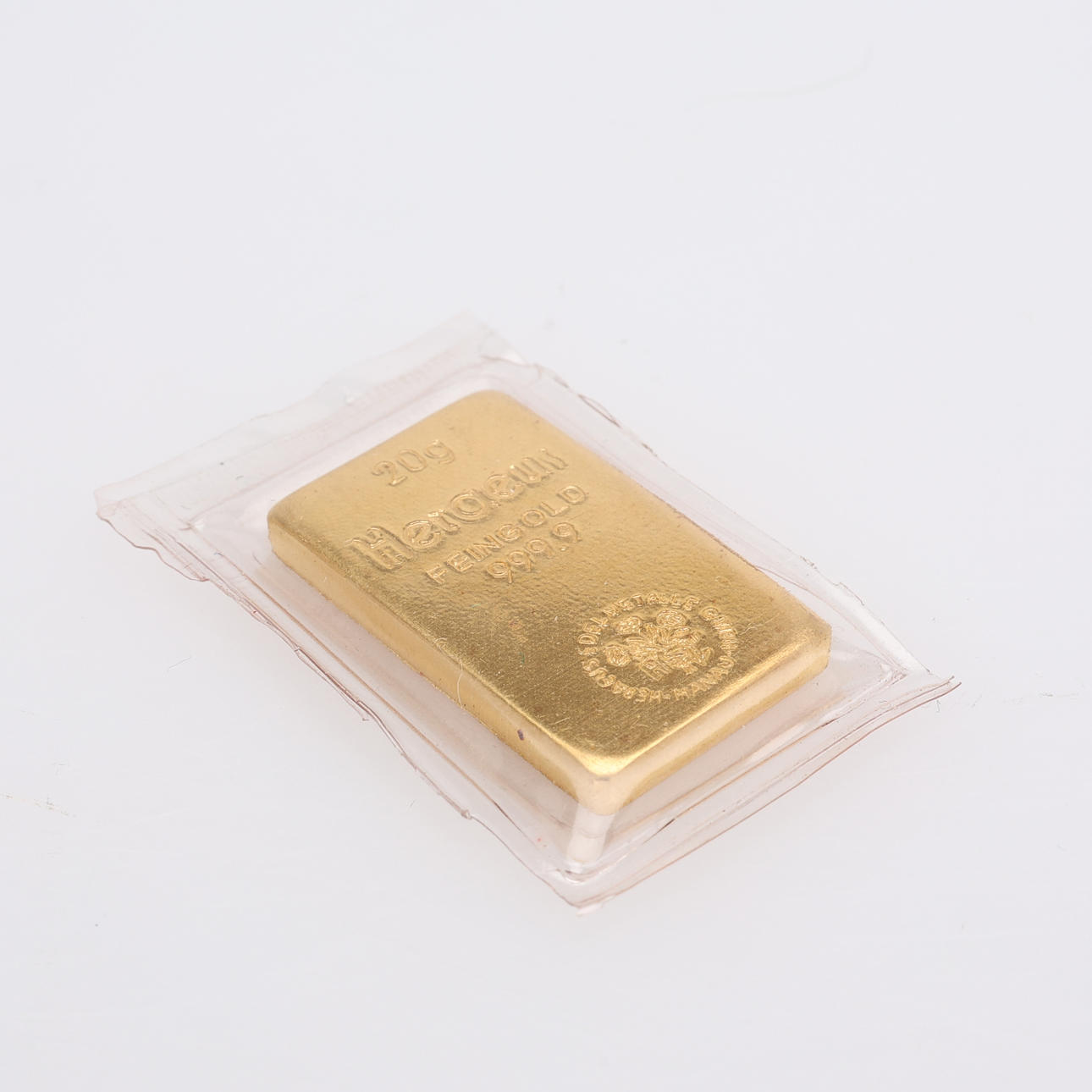 GULDTACKA, HERAEUS, 999.9/1000, 20 GRAM.