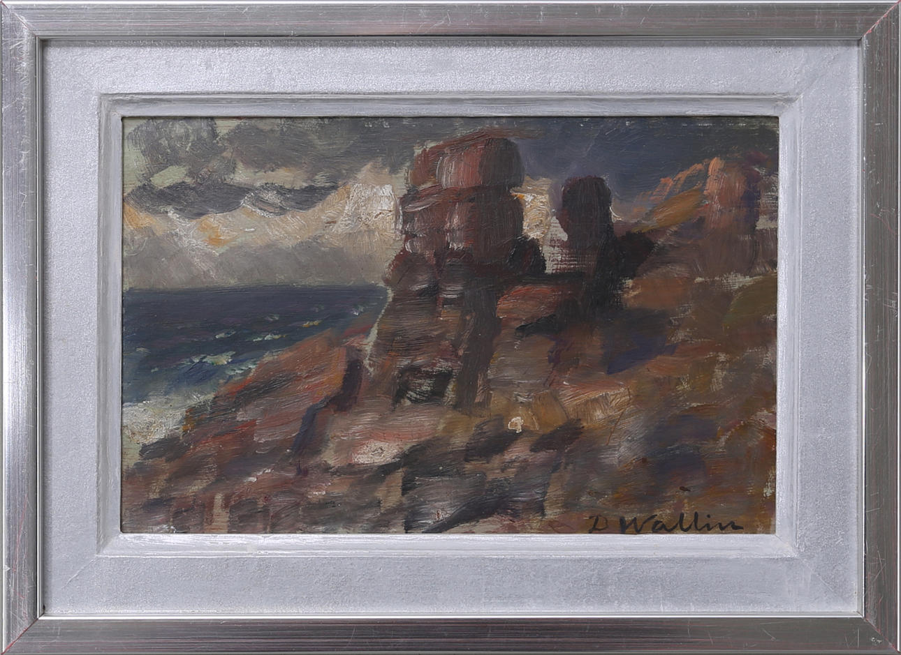 DAVID WALLIN. Hovs hallar Torekov, olja på pannå, signerad.