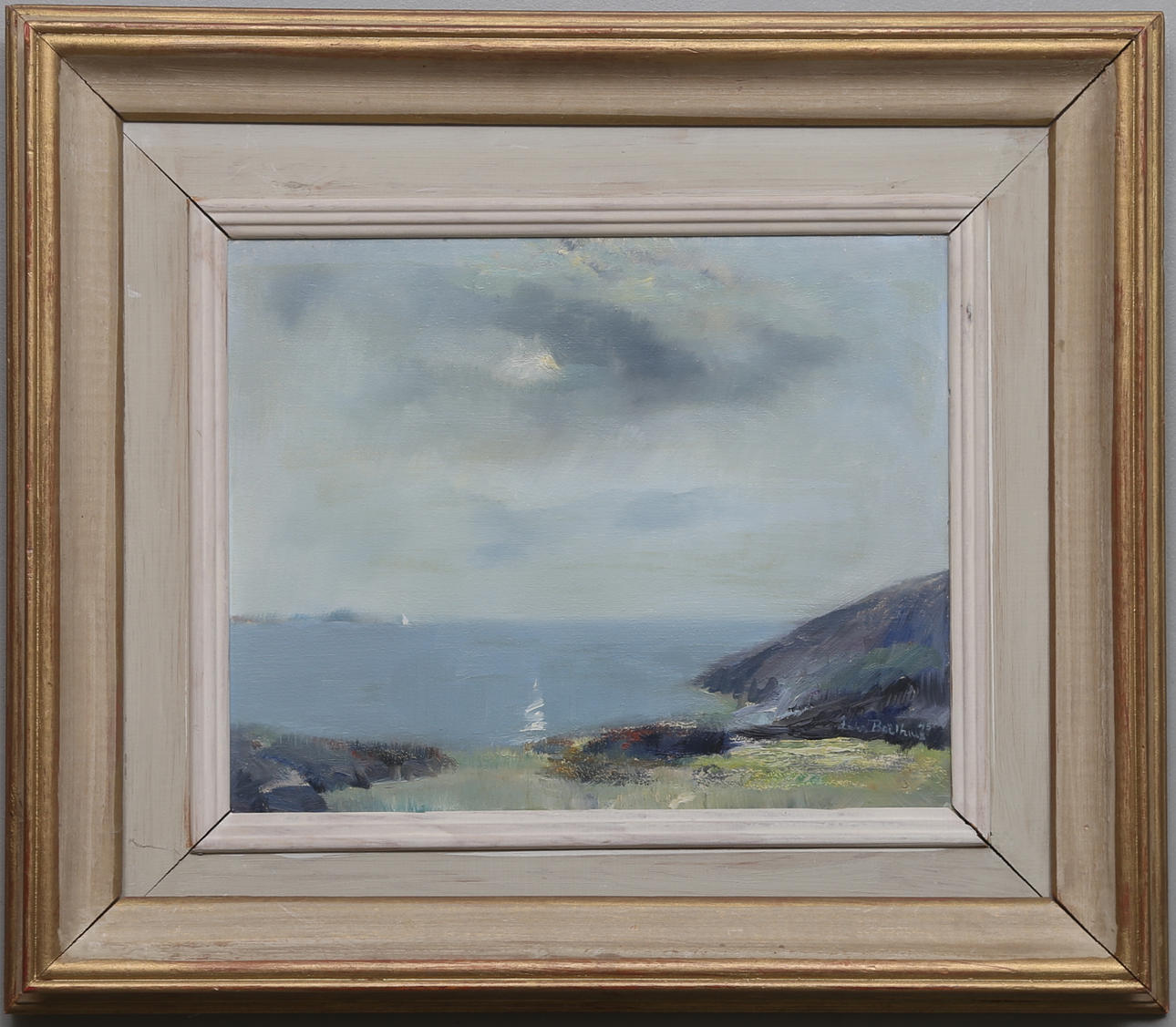 LARS BOETHIUS. Kustlandskap. Olja på pannå. Signerad och daterad -45.