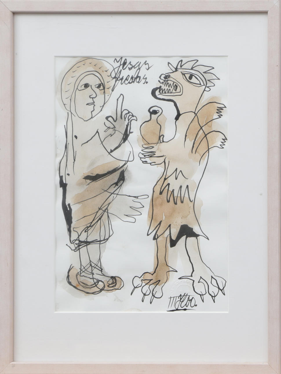 OIDENTIFIERAD KONSTNÄR. AKVARELL, på papper, signerad, modern.