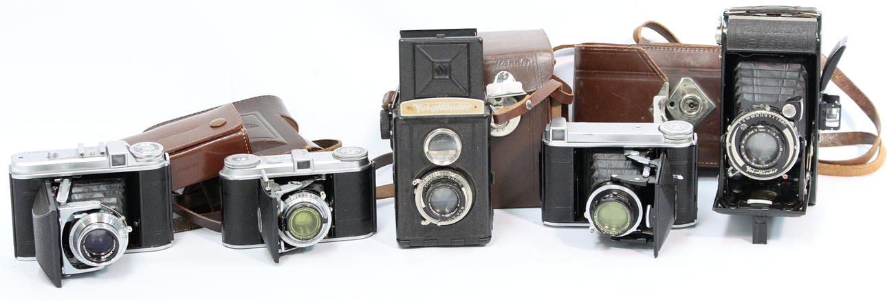 KAMERASAMLING, 5 stycken, voigtländer.