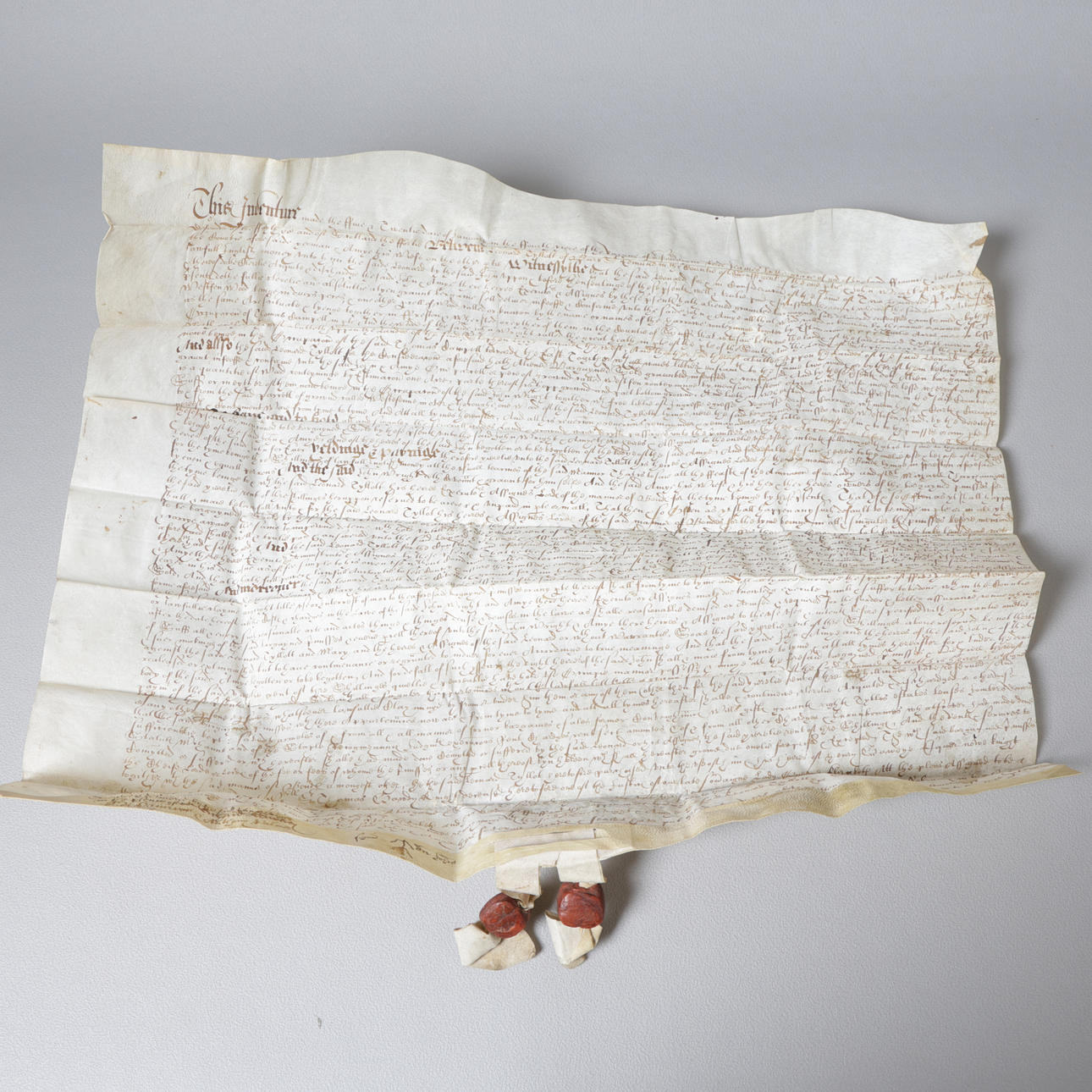 A JAMES I MANUSCRIPT INDENTURE, CIRCA 1607.