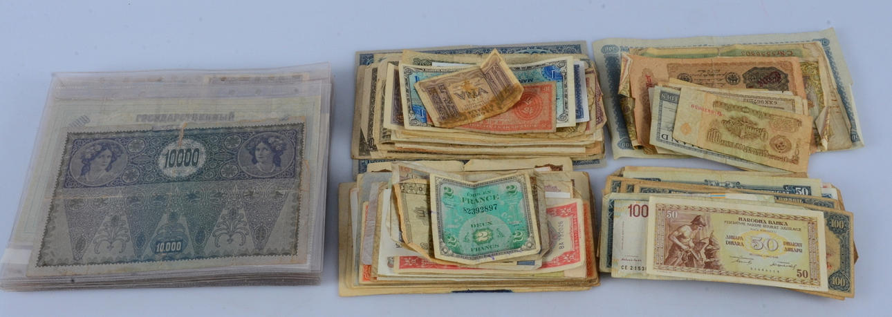 PARTI UTLÄNDSKA SEDLAR, 1900-tal.