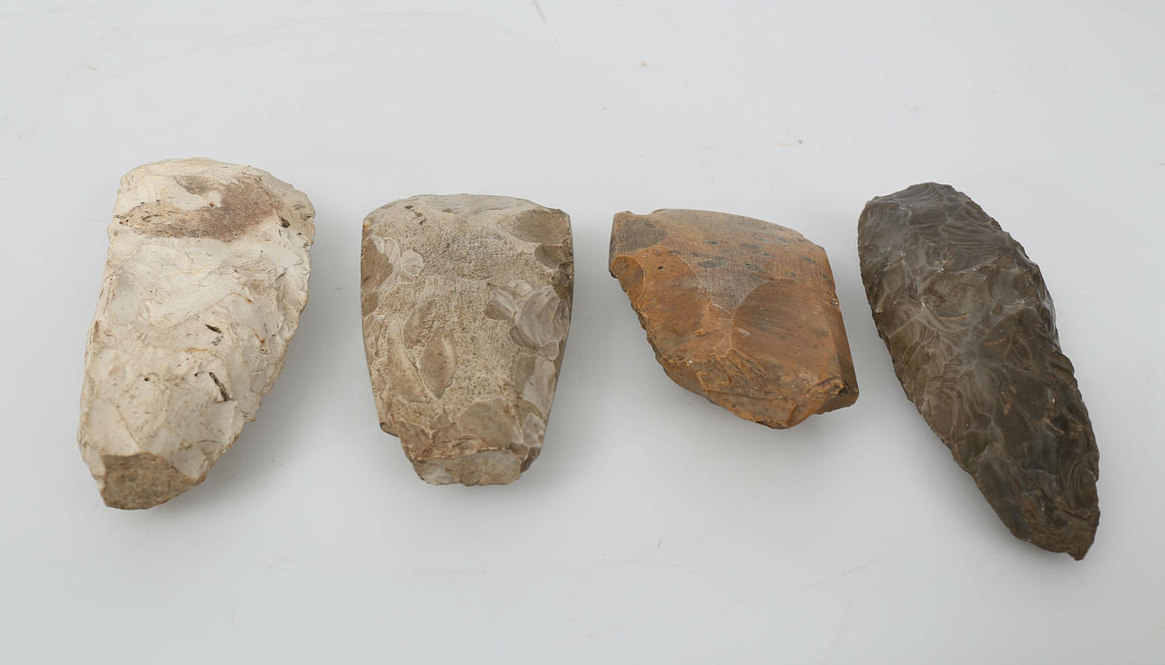 FLINTYXOR, stenåldern, 2 stycken, Skåne.