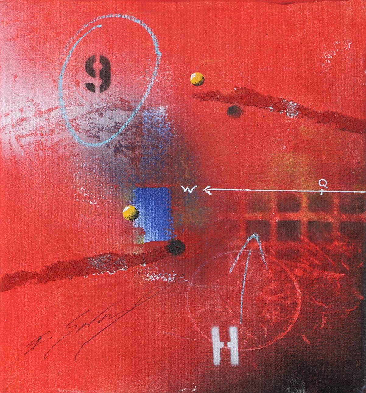 ERIC STRÖMBERG. Composition, oil on canvas, signed.