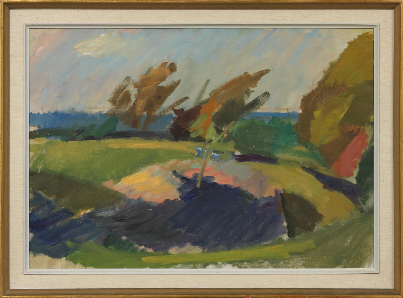 IGGE KARLSSON. TILLSKRIVEN. Landskapsmotiv. Olja på duk, osignerad.