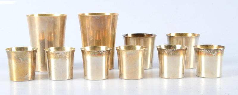 SILVERBÄGARE, 10-stycken, Ejnar Ljungberg, Nordisk silverkonst, Ramlösa.