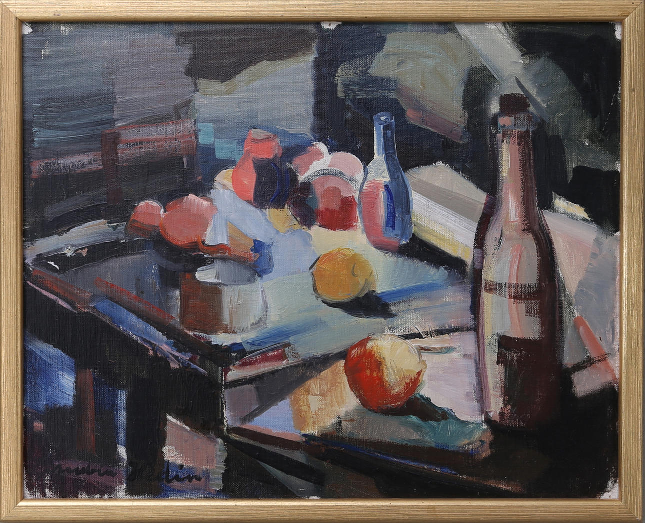 REUBEN HEDIN. Stilleben, olja på pannå, signerad.