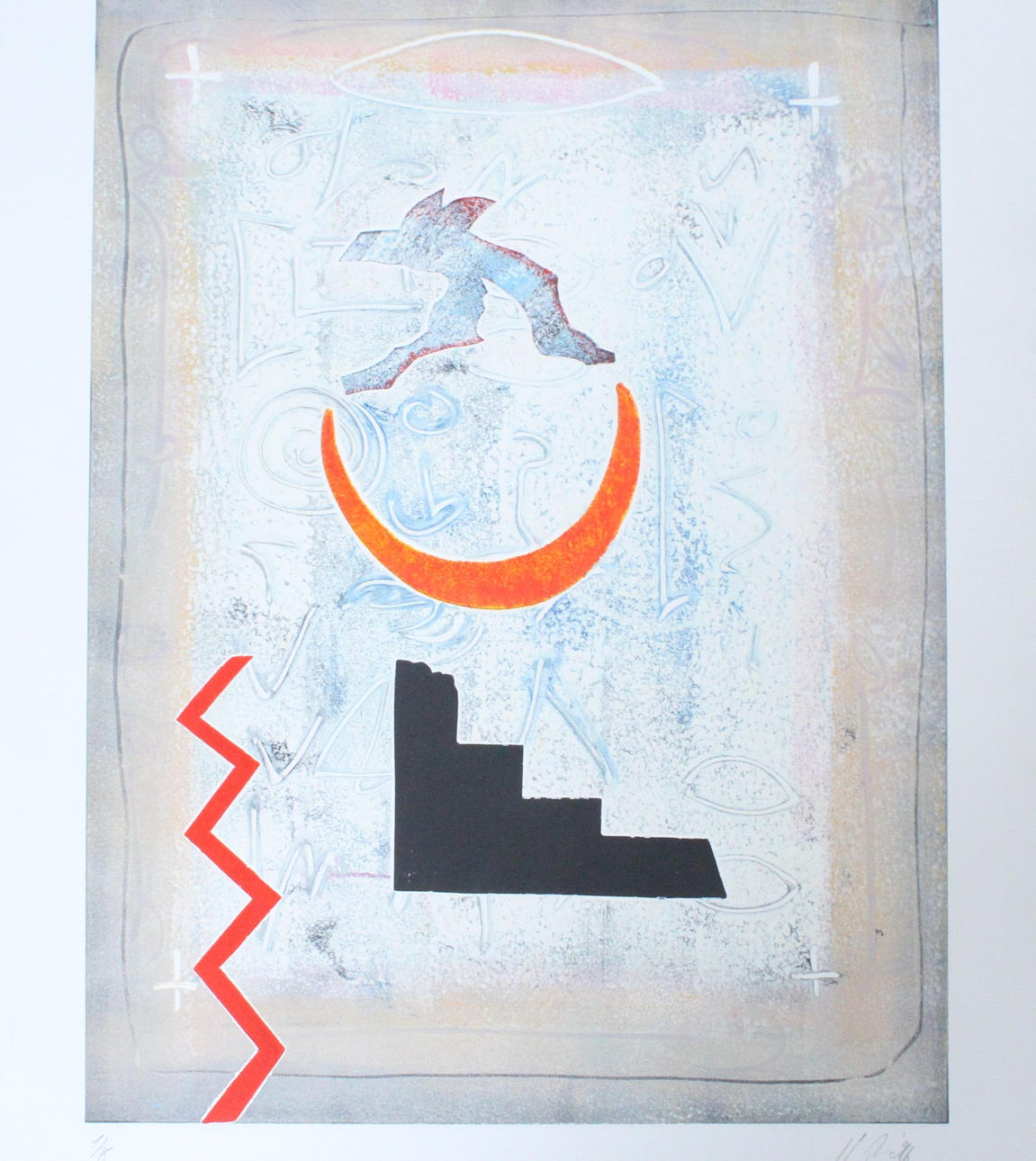 unknown artist, graphic work, “Abstract Composition” signed, limited, 1/75.