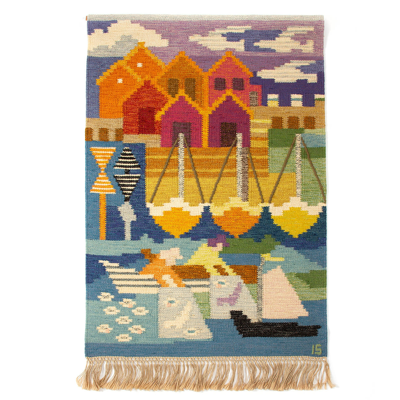 INGEGERD SILOW. Wall mural, signed IS.