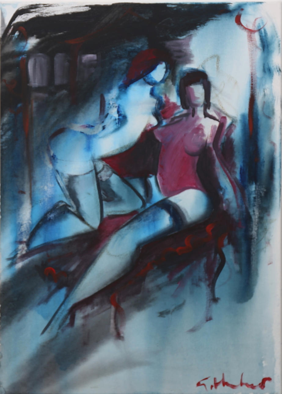 GÖRAN HAUSENKAMP. Modeller, akryl på duk, signerad G Hausenkamp.