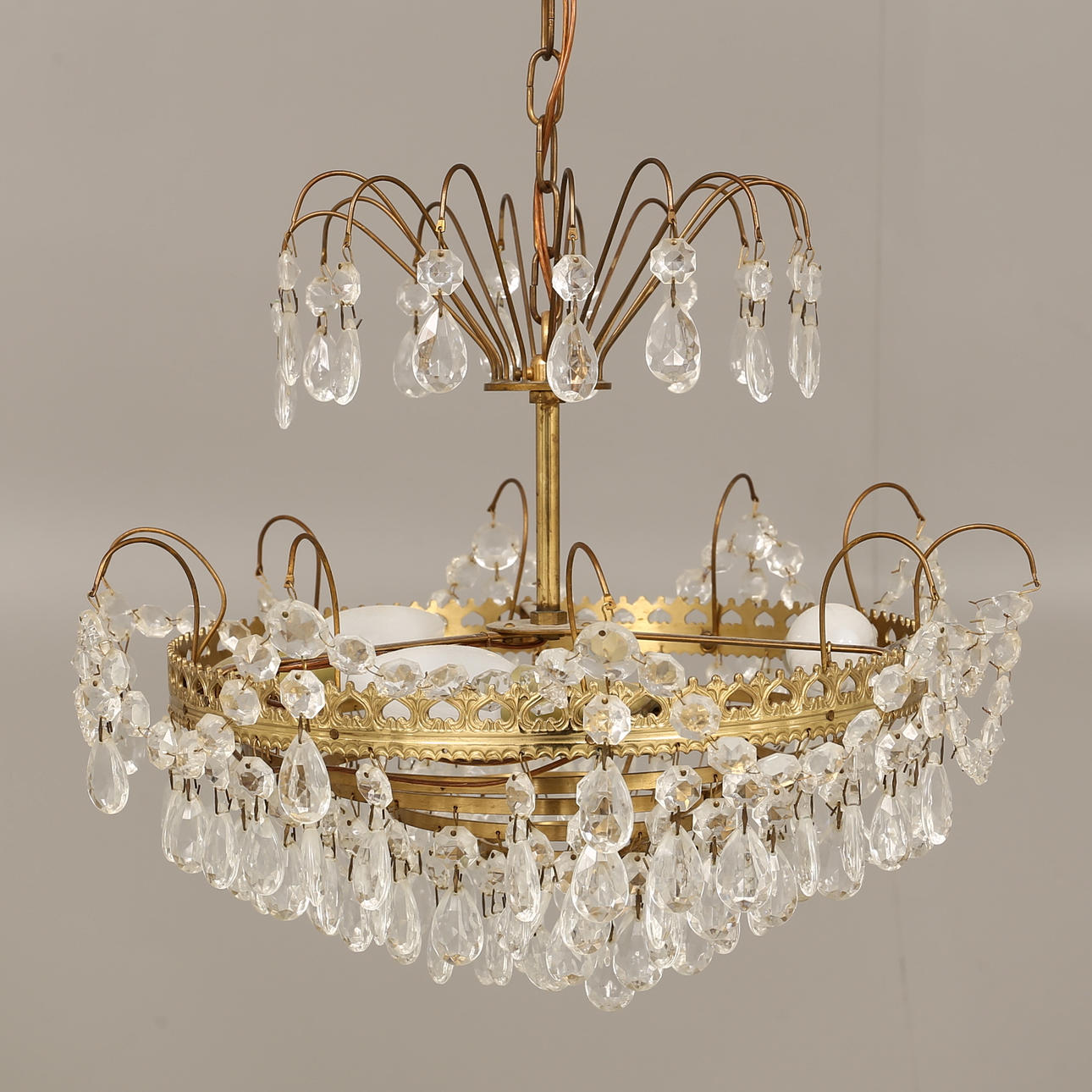 TAKBELYSNING, mässing och prismor.