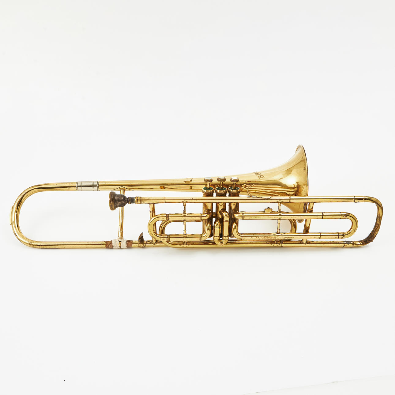 TROMBONE, brass, marked Brass band.