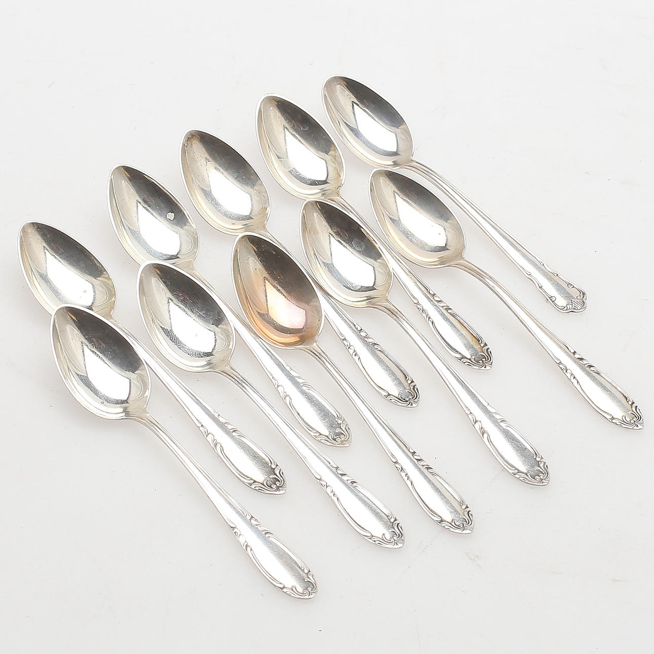 TESKEDAR, 10 st, GAB samt C.G.H, vikt 117 gram, 1900-tal.