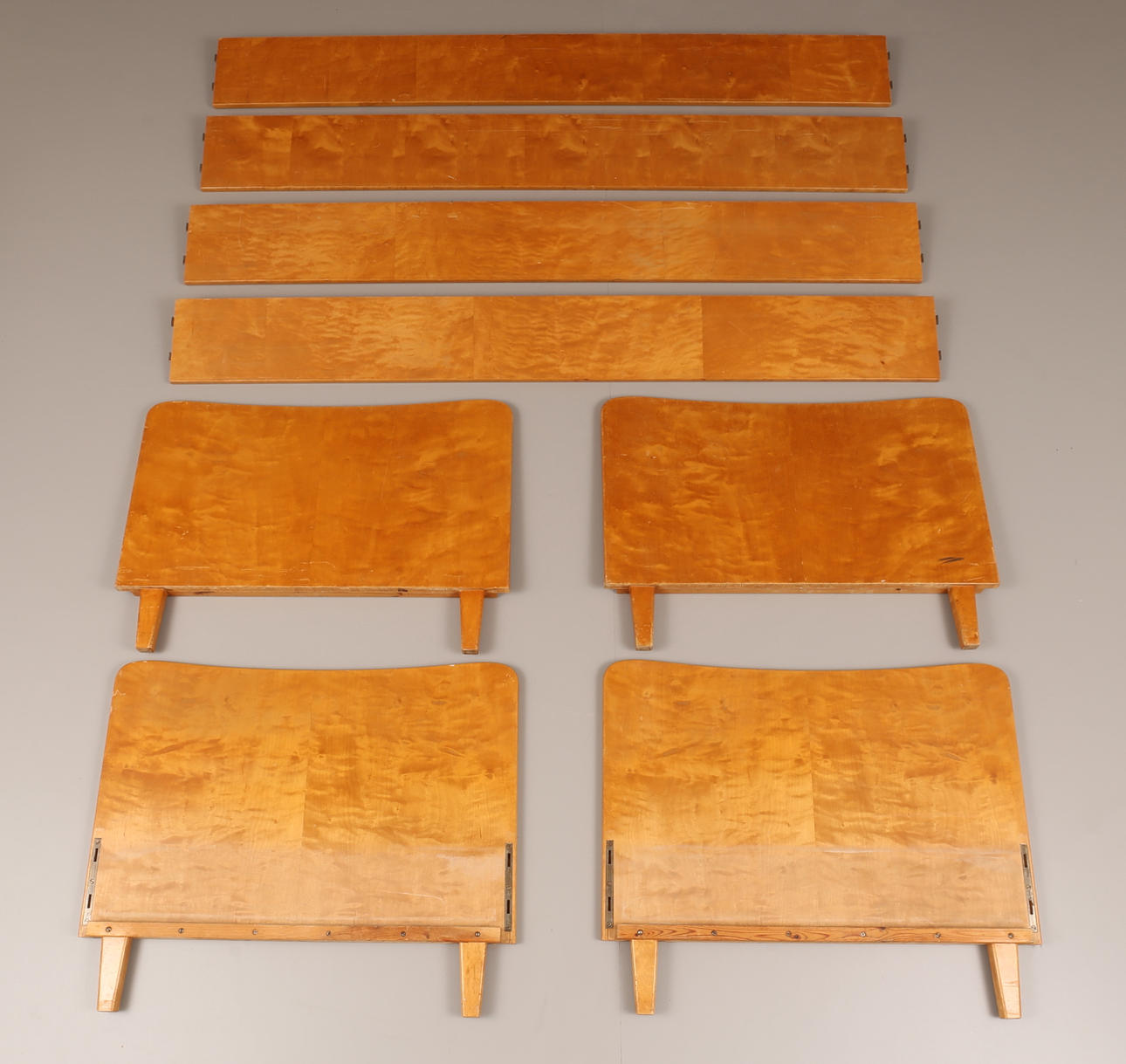 SÄNGGAVLAR, 2 par, björk.