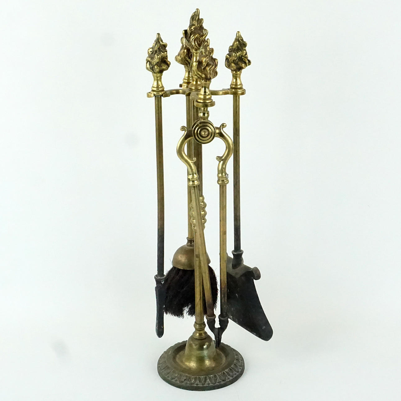 BRASSET/ FIREPLACE, 5 pieces, brass.
