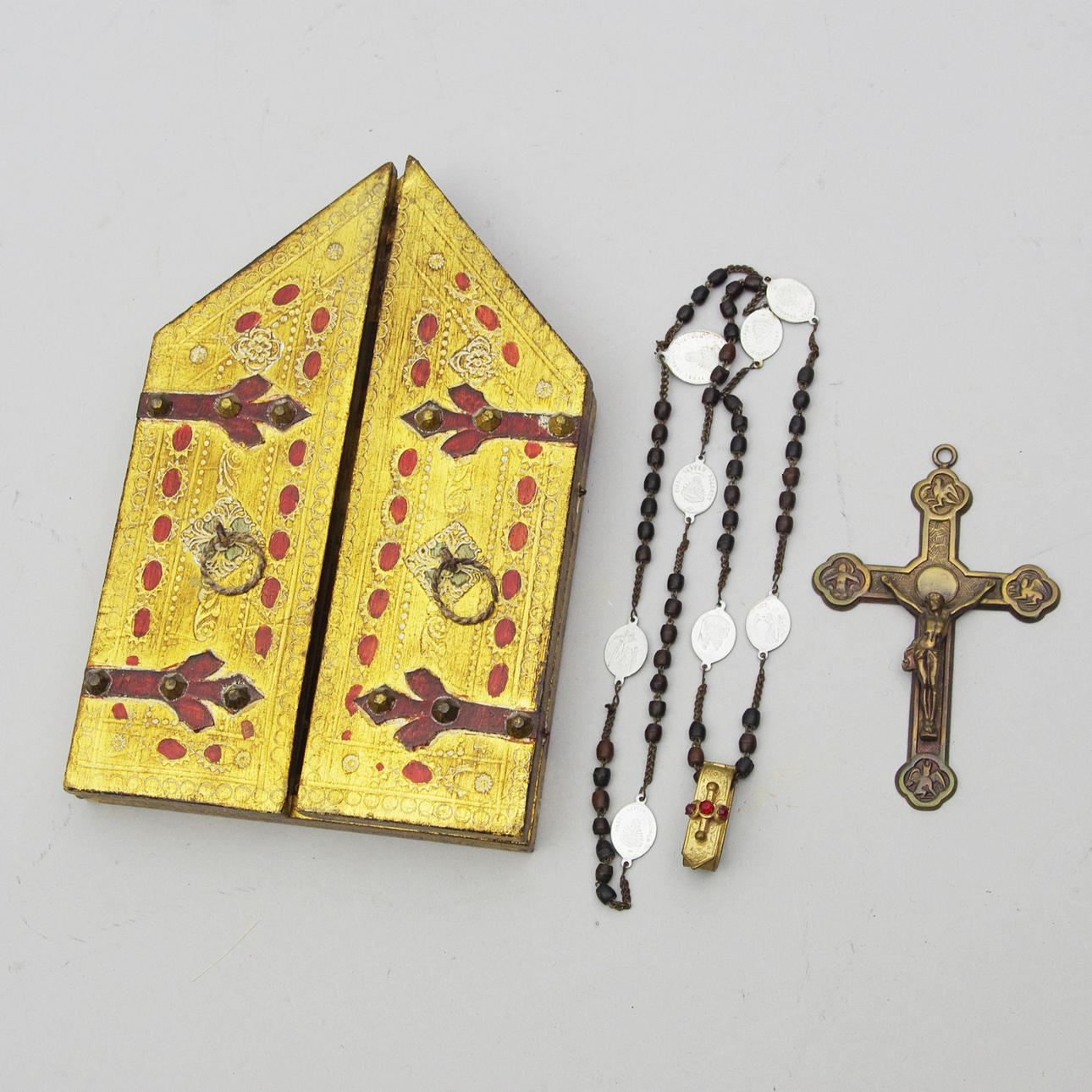 IKON, HALSBAND SAMT KRUCIFIX, religiösa motiv.