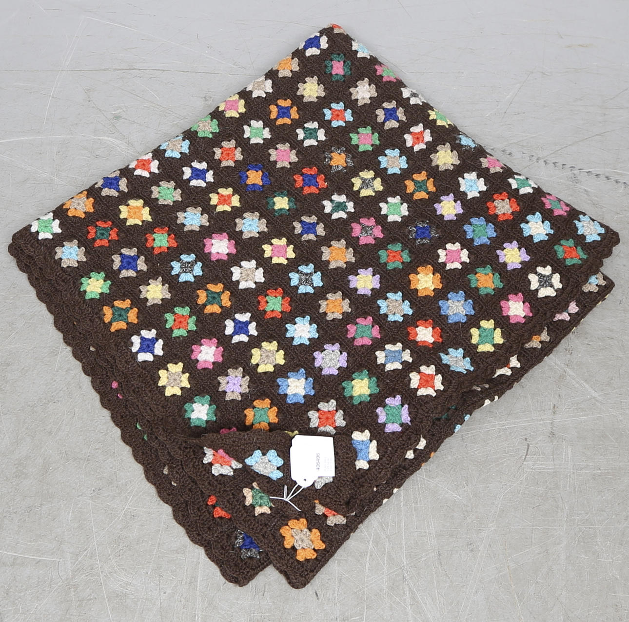 PLÄD, virkad, 1900-tal, ca. 210x112 cm.