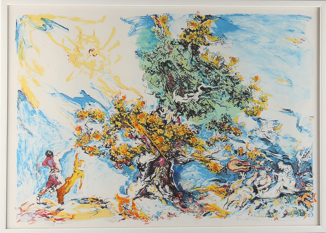 STIG DANIELSSON. "Jag vill ha dig naken ju", färglitografi, signerad samt numrerad 111/300.