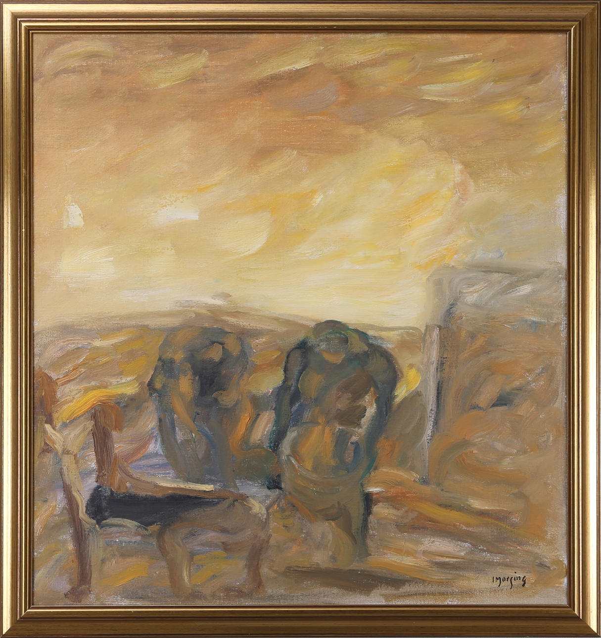 IVAR MORSING. Fiskarkvinnor, olja på duk, signerad.