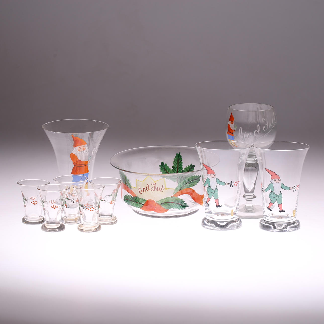 GLASGENSTANDE, 10 stk., Julemotiver.