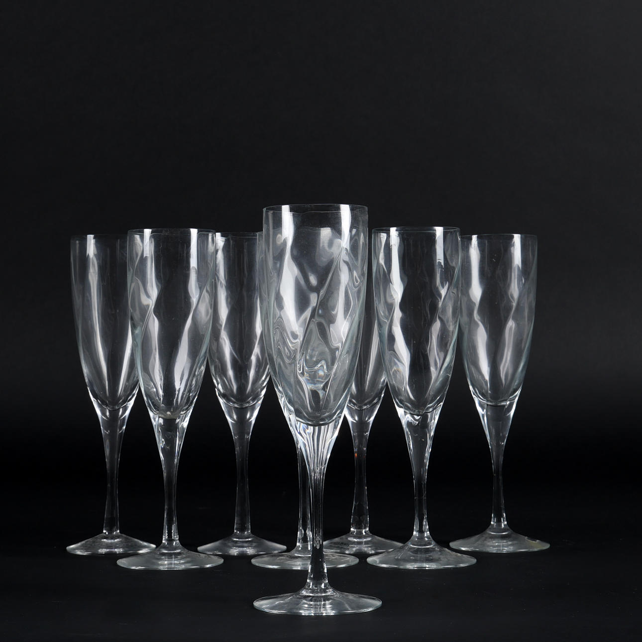 BERTIL VALLIEN. Champagne glasses, 8 pcs, Orrefors.